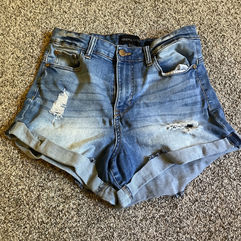 Kendall & Kylie Blue Distressed Jean Shorts